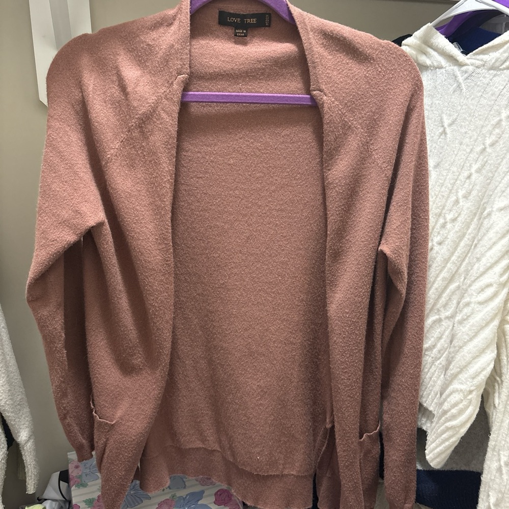 Love Tree Women's Dusty Rose Cardigan